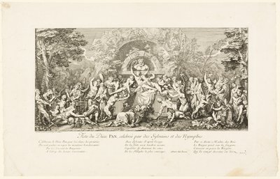 Fiesta del Dios Pan, celebrada por los silvanos de Claude Gillot