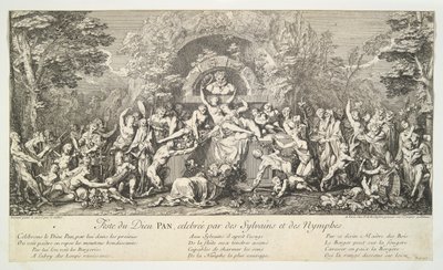 Fiesta del Dios PAN, celebrada por Silvanos y Ninfas de Claude Gillot