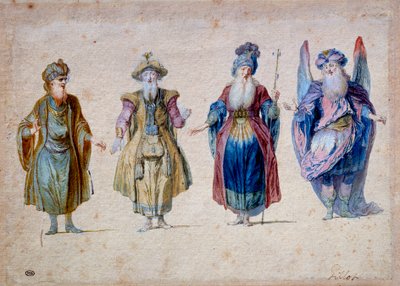 Cuatro sacerdotes de teatro de Claude Gillot