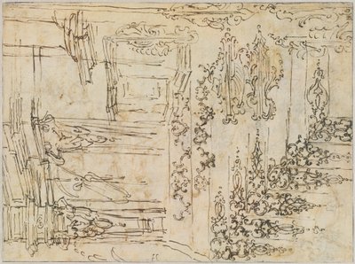 Estudios de ornamento y arquitectura de Claude Gillot