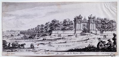 Vista y perspectiva del Cours de la Reine Mere de Claude Goyrand
