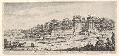 Vista de la puerta de la residencia de la Reina Madre, de la serie Vistas y nuevas..., ca. 1644 de Claude Goyrand