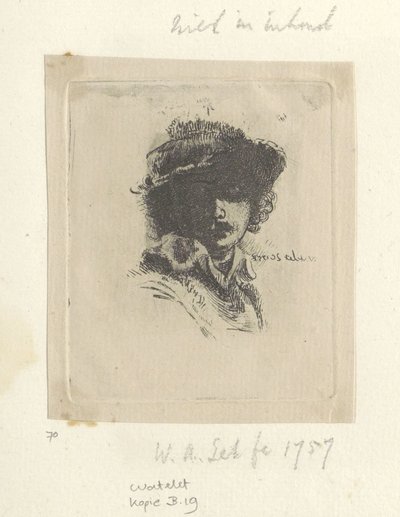 Zelfportret pone a Saskia: alleen Rembrandt Colección de ochenta y cinco grabados originales (título de la serie) de Claude Henri Watelet