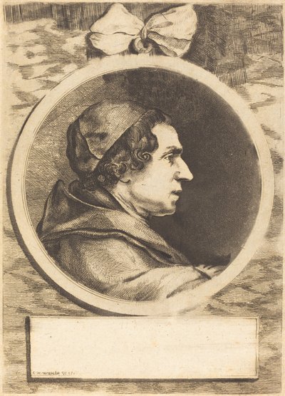 Retrato de un abad de Claude Henri Watelet after Charles Nicolas Cochin II