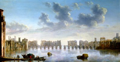 El Puente de Londres antiguo de Claude Jongh