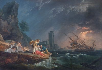 Un naufragio, c.1760-65 (óleo sobre lienzo) de Claude Joseph (after) Vernet