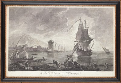 Grabados de acero franceses de Claude Joseph (after) Vernet