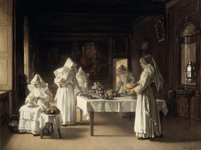 Cena en el Hospicio de Beaune, Francia de Claude Joseph Bail