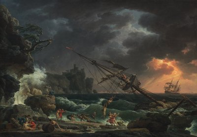 Naufragio en mares tormentosos (Tempete) de Claude Joseph Vernet