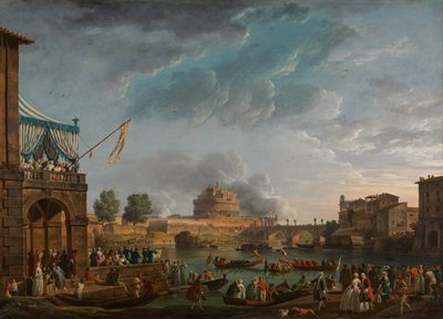 Una competición deportiva en el Tíber de Claude Joseph Vernet