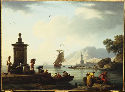 Vista del puerto de Génova, 1773 de Claude Joseph Vernet