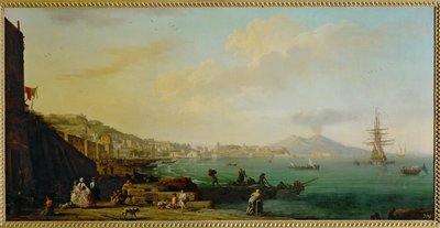 Una vista de Nápoles y el Vesubio ... de Claude Joseph Vernet