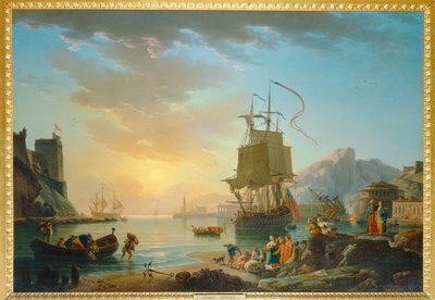 Marine, soleil couchant - Cuadro marino con sol poniente ... de Claude Joseph Vernet