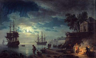 Pesca a la luz de la luna de Claude Joseph Vernet