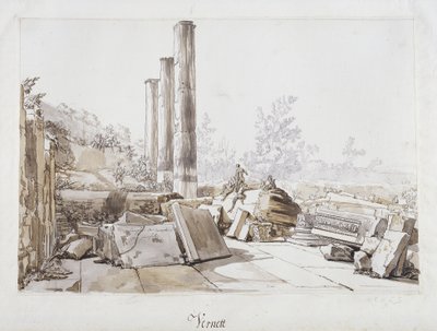 Ruinas del Templo de Serapis en Pozzuoli, 1750 de Claude Joseph Vernet