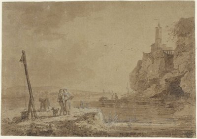 Pequeño puerto bajo acantilados de Claude Joseph Vernet