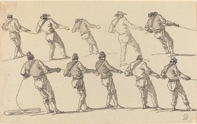 Diez hombres tirando de cuerdas de Claude Joseph Vernet