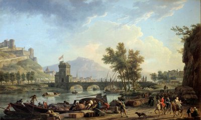 Los acercamientos de un taladro en 1774 de Claude Joseph Vernet