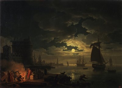 El puerto de Palermo a la luz de la luna, 1769 de Claude Joseph Vernet