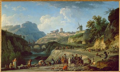 La construcción de una importante ruta comercial bajo Luis XVI ... de Claude Joseph Vernet