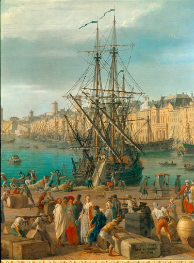 El puerto de Marsella en el siglo XVIII (detalle) de Claude Joseph Vernet