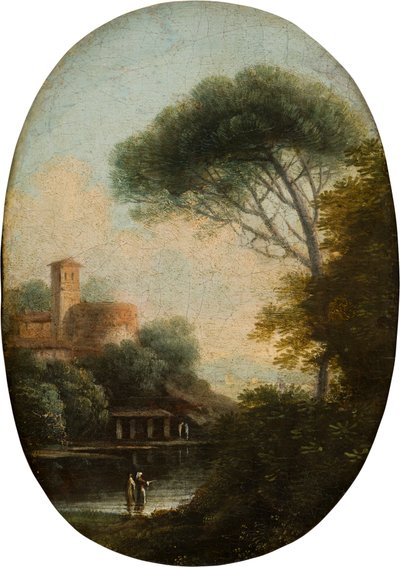 Un paisaje de lago arbolado, c.1620-82 (óleo y lienzo sobre tabla) de Claude  Lorrain