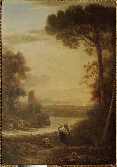 Paisaje con Tobías y el Arcángel Rafael (1639, óleo sobre lienzo). de Claude Lorrain