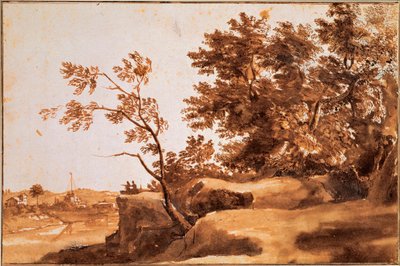 "Paisaje sobre el Tíber con Castel Sant