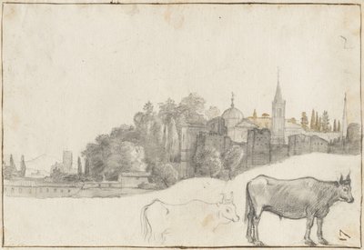 Una vista fuera de la Piazza del Popolo en Roma, 1640-41 de Claude Lorrain