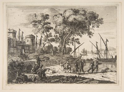Escena costera con un artista de Claude Lorrain