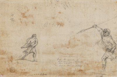 David y Goliat verso, c. 1645 de Claude Lorrain