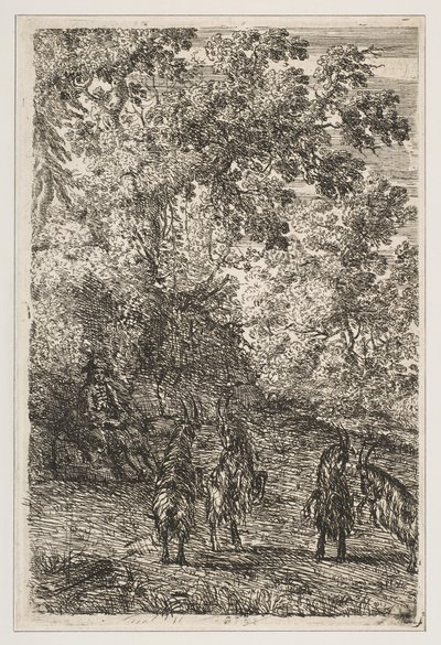 Cuatro cabras Sección izquierda de Las cabras de Claude Lorrain