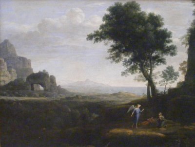 Alemán: Hagar und Ismael in der Wüste Agar e Ismael en el desierto de Claude Lorrain