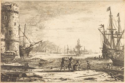 Puerto con una Gran Torre de Claude Lorrain