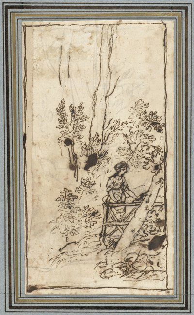 Mujer joven junto a una valla en un bosque
Estudios de animales del Álbum de Animales. (título de la serie) de Claude Lorrain