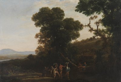 Paisaje con figuras cruzando un arroyo, 1636-1637 de Claude Lorrain