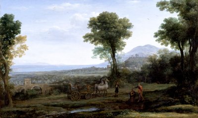 Paisaje con San Felipe bautizando al eunuco, 1678 de Claude Lorrain
