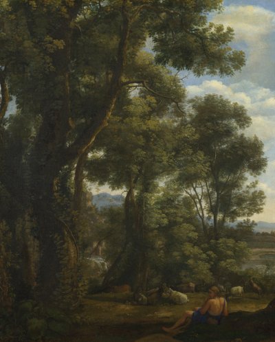 Paisaje con un cabrero y cabras, ca. 1637 de Claude Lorrain