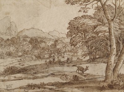Paisaje con una manada de ciervos, 1666 de Claude Lorrain