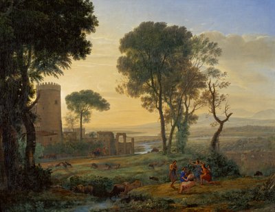 Paisaje con la huida a Egipto, c. 1646 de Claude Lorrain
