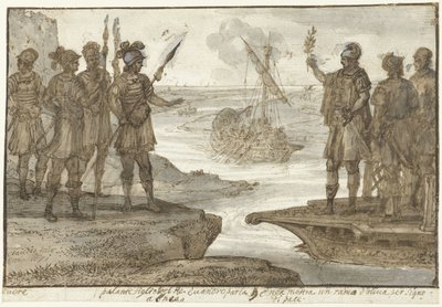 Encuentro de Eneas con Palas, hijo de Euander (Evandro) de Claude Lorrain