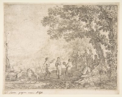 La danza campestre, placa grande, ca. 1637 de Claude Lorrain