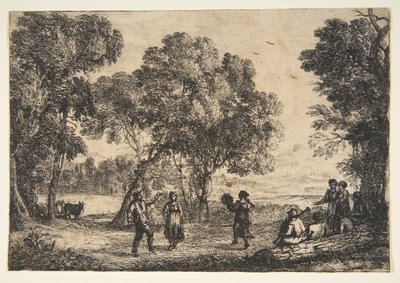 El baile campestre Placa pequeña, ca. 1637 de Claude Lorrain