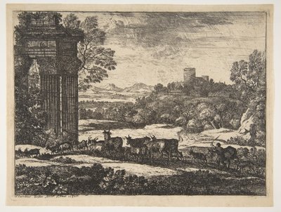 El rebaño regresando en clima tormentoso, ca. 1650-51 de Claude Lorrain