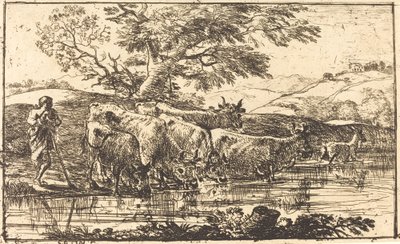 El rebaño en el abrevadero de Claude Lorrain