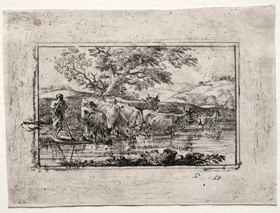 El rebaño en el abrevadero, 1635 de Claude Lorrain