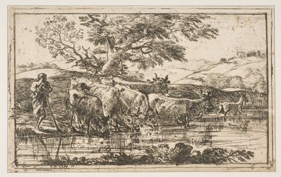 El rebaño en el abrevadero, 1635 de Claude Lorrain