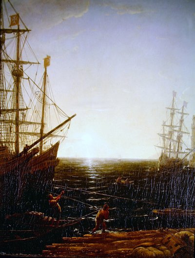 Escena del puerto (detalle) de Claude Lorrain