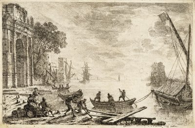 Escena del Puerto con Sol Naciente, 1634 de Claude Lorrain