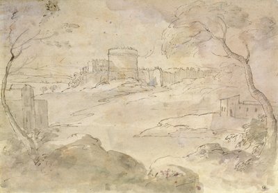 Paisaje con una ciudad fortificada de Claude Lorrain